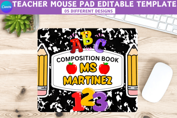 05 Teacher Mouse Pad Canva Template - Image 3