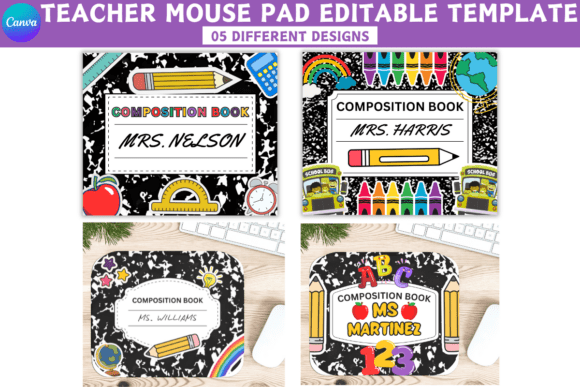 05 Teacher Mouse Pad Canva Template - Image 4