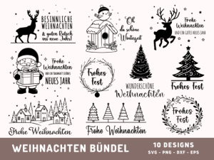 10 Weihnachten Sprüche Plotterdatei SVG
