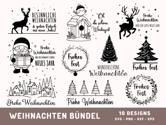 10 Weihnachten Sprüche Plotterdatei SVG