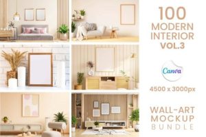 Alternative view of 100 Canva Modern Wall Art Mockup Pack P3