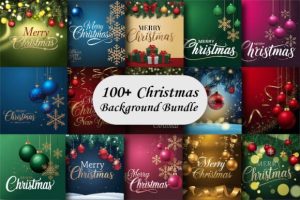 100+ Christmas Backgrounds Bundle