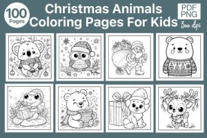 100 Christmas Coloring Pages for Kids