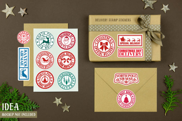 100 Christmas Stamp Stickers Bundle PNG - Image 4