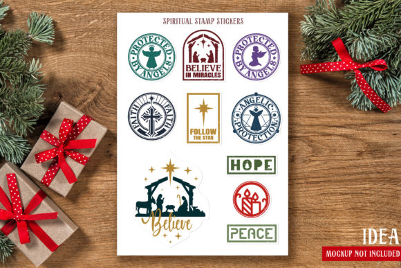 100 Christmas Stamp Stickers Bundle PNG - Image 6