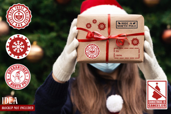 100 Christmas Stamp Stickers Bundle PNG - Image 7