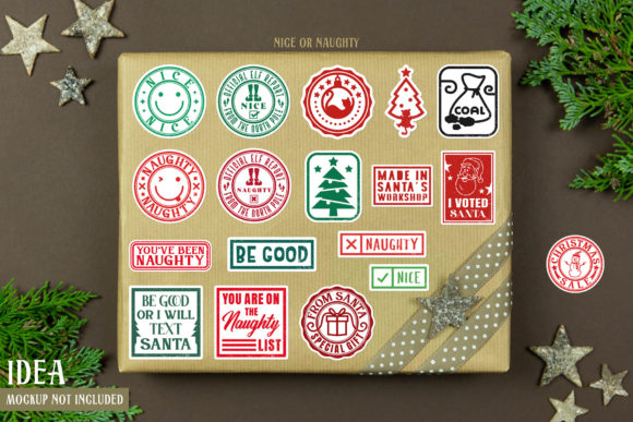 100 Christmas Stamp Stickers Bundle PNG - Image 8