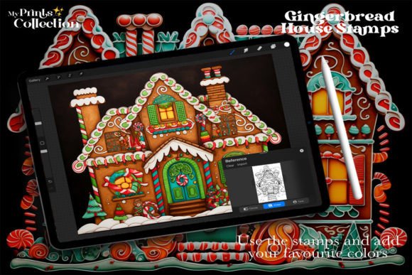 100+ Gingerbread House Procreate Stamps - Image 5
