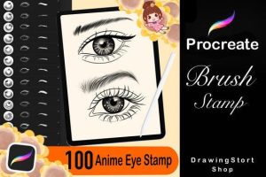 100 Procreate Eyes Stamp Brushes