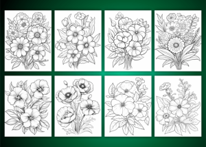 Alternative view of 100 Relaxing Flower Adult Coloring Pages