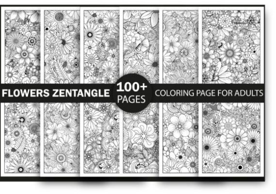 100+ Zentangle Coloring Pages Bundle-KDP