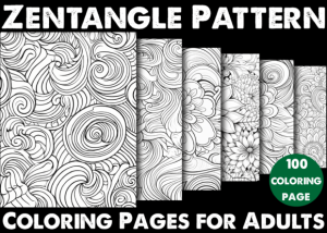 100 Zentangle Pattern Coloring Pages