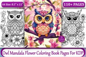 110+ Owl Mandala Coloring Book Pages-KDP