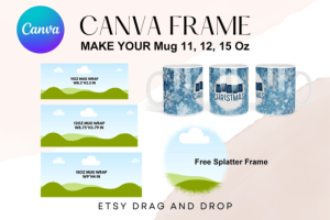 11oz 12oz 15oz Mug Canva Frame Template