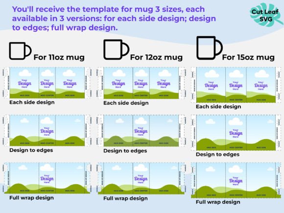 11oz 12oz 15oz Mug Wrap Canva Template - Image 2