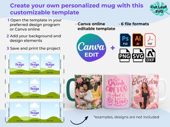 11oz 12oz 15oz Mug Wrap Canva Template - Image 3
