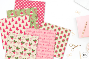 Alternative view of 12 Pink Retro Christmas Digital Paper
