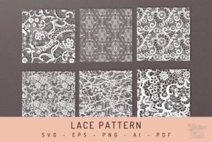 Alternative view of 12 Lace Pattern Svg PNG Pdf AI