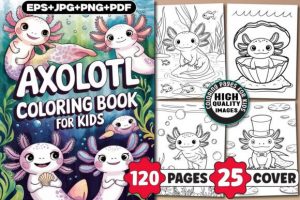 120+ Axolotl Coloring Pages for Kids