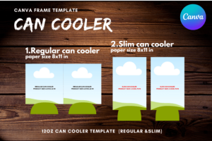 Alternative view of 12oz Can Cooler Canva Frame Template