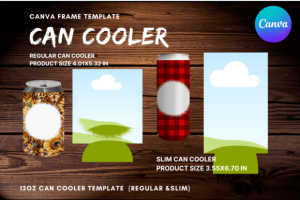12oz Can Cooler Canva Frame Template
