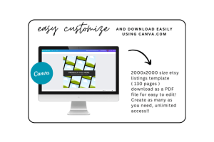 Alternative view of 130 Etsy Canva Mockup