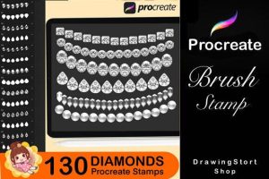 Alternative view of 130 Procreate Diamonds Brushes
