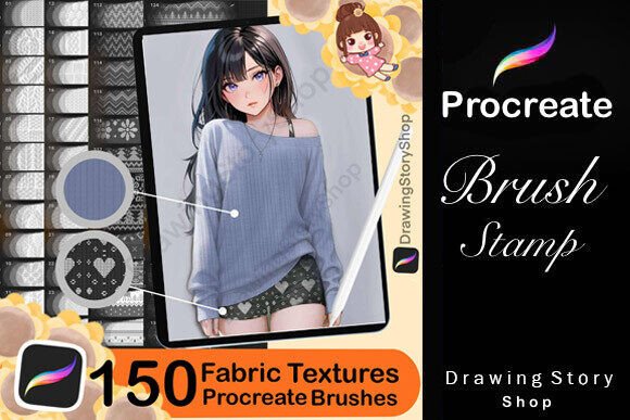 150 Procreate Fabric Texture Brushes