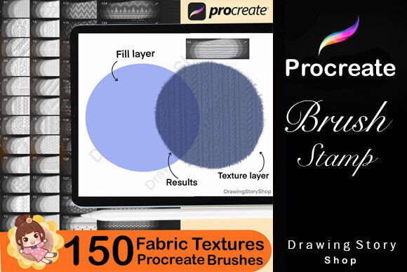 150 Procreate Fabric Texture Brushes - Image 2