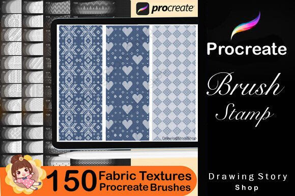 150 Procreate Fabric Texture Brushes - Image 4