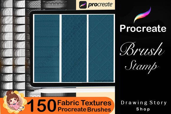 150 Procreate Fabric Texture Brushes - Image 7