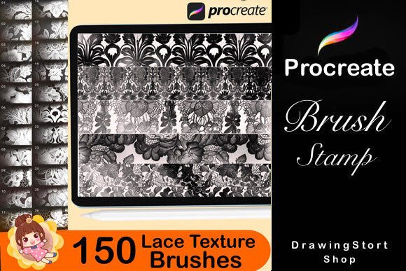150 Procreate Lace Texture Brushes - Image 5