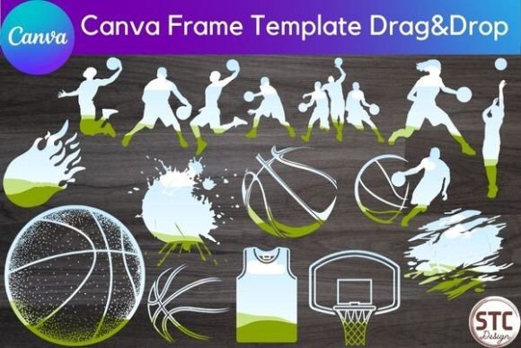 16 Basketball Canva Frame Bundle