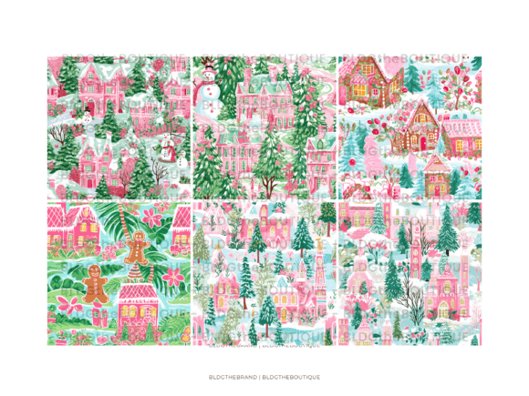 16 Preppy Christmas Seamless Patterns - Image 2