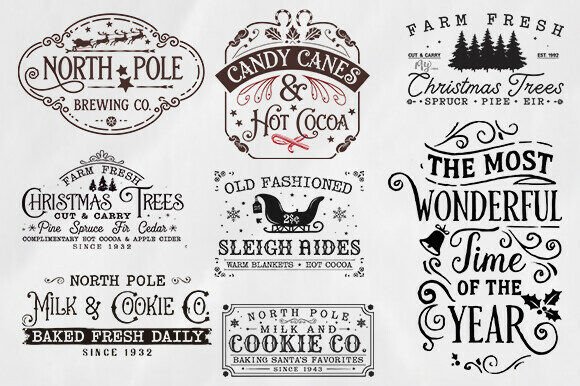 16 Vintage Christmas Svg Bundle. - Image 2