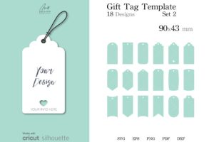 18 Gift Tag Templates SVG Cut File
