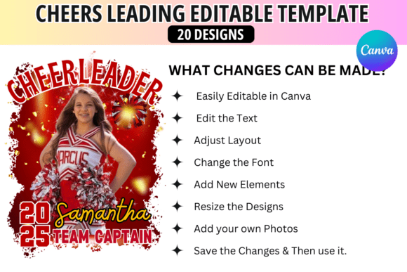 20 Cheerleading Canva Editable Template - Image 4