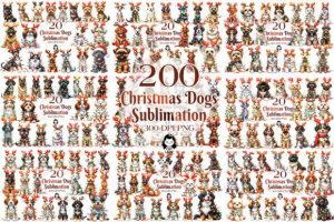 200 Breeds of Christmas Dogs Bundle