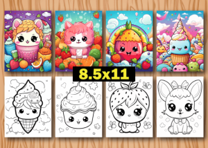 Alternative view of 200 Cute Kawaii Coloring Pages for Kids