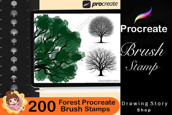 200 Forest Nature Procreate Brushes - Image 7