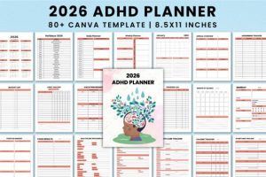2026 ADHD Planner for Canva KDP Interior