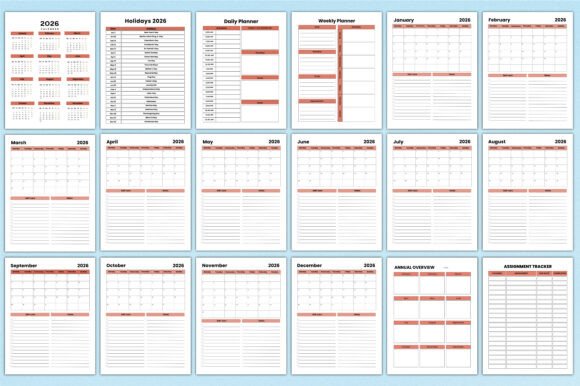 Alternative view of 2026 ADHD Planner for Canva KDP Interior