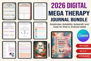 2026 Digital Mega Therapy Journal Bundle