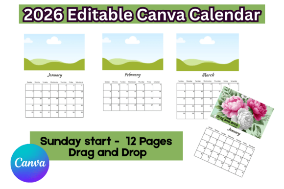 2026 Editable Canva Calendar