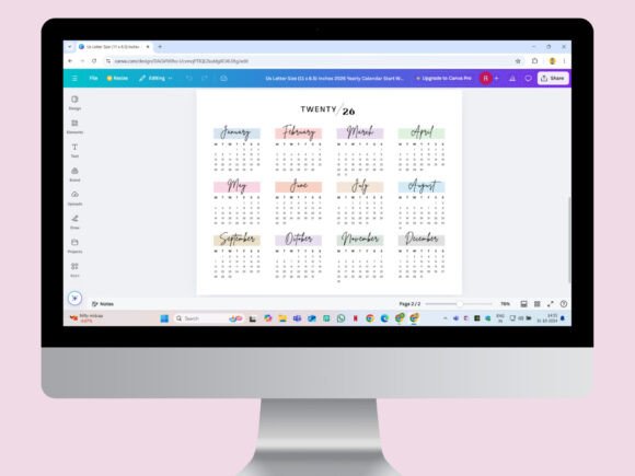 2026 Landscape Yearly Calendar Template - Image 5