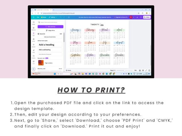 2026 Landscape Yearly Calendar Template - Image 7