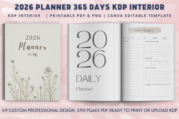 2026 Planner 365 Days KDP Interior