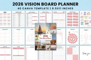 2026 Vision Board Planner for Canva
