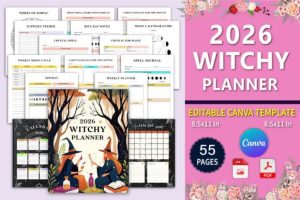 🧙‍♀️ 2026 Witchy Planner Canva Template