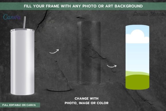 20oz Tumbler Template Mockup Canva Frame - Image 2